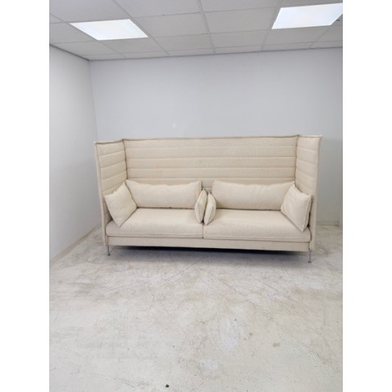 tweedehands - gebruikt - refurbished Vitra Alcove Plus acoustic sofa, 3-seater cream color Sofa
