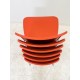 tweedehands - gebruikt - refurbished Vitra HAL RE TUB side chair 4poot stoel rood blauw wit stapelbaar Kantinestoelen