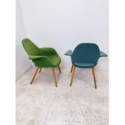 Vitra Organic chair fauteuil blauw en groen