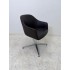 Vitra Softshell kuipstoel luxe bruin leder aluminium gepolijst