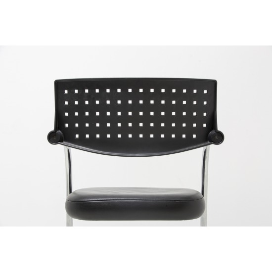 gebruikte Vitra VisaVis Cantilever Chair Leather Chrome tweedehands Meeting chairs