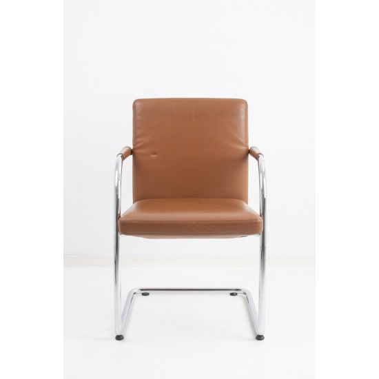 tweedehands - gebruikt - refurbished Vitra Visasoft Cantilever Chair Brown Leather Meeting chairs