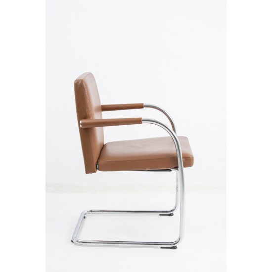 tweedehands - gebruikt - refurbished Vitra Visasoft Cantilever Chair Brown Leather Meeting chairs