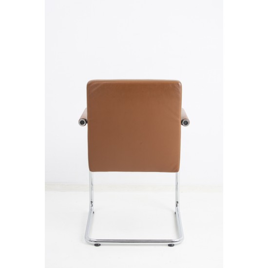 tweedehands - gebruikt - refurbished Vitra Visasoft Cantilever Chair Brown Leather Meeting chairs
