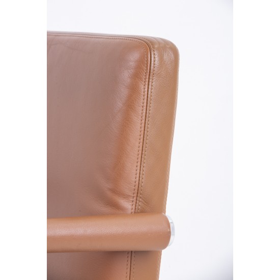 tweedehands - gebruikt - refurbished Vitra Visasoft Cantilever Chair Brown Leather Meeting chairs