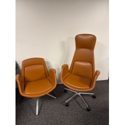 Wize Office Nordic directie- en bezoekersstoel cognac leer showroommodel