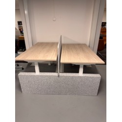 Wize Stream duo electric sit-stand desk with felt side panels and partition wall showroom model 160x80cm