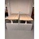 tweedehands gebruikt refurbished showroom desks Wize Stream duo electric sit-stand desk with felt side panels and partition wall showroom model 160x80cm tweedehands - gebruikt - refurbished Wize Stream duo electric sit-stand desk with felt side panels and partition wall showroom model 160x80cm showroom desks