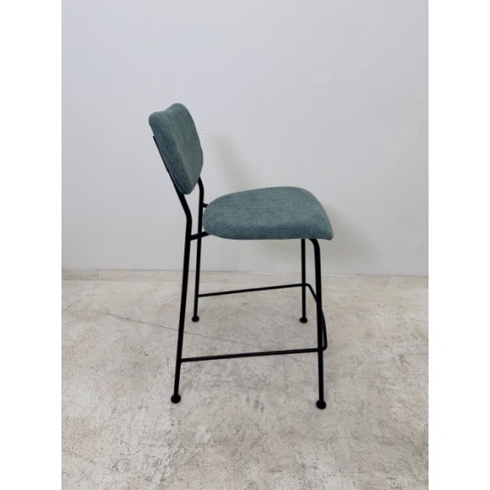 tweedehands - gebruikt - refurbished Zuiver Benson nieuwe luxe barkruk grijs/blauw ribstof Krukken