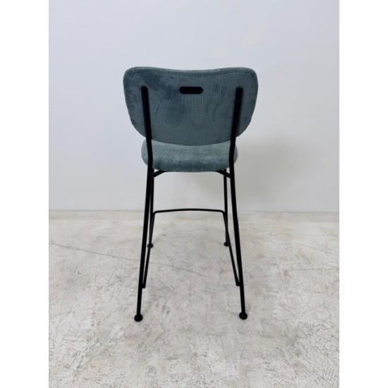 tweedehands - gebruikt - refurbished Zuiver Benson nieuwe luxe barkruk grijs/blauw ribstof Krukken